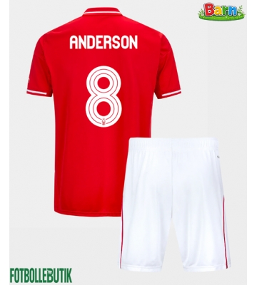 Nottingham Forest Elliot Anderson #8 Hemmaställ Barn 2025-26 Kortärmad (+ Korta byxor)